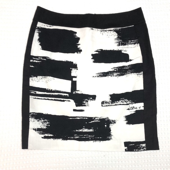 ANN TAYLOR - Size 6 - Contemporary Black & White Lined Skirt - Picture 1 of 10